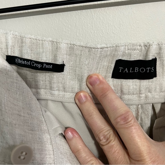 Talbots Bristol Crop Linen Pant size 8 - Picture 4 of 7